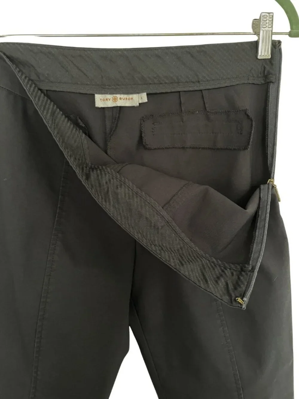 Tory Burch Callie Ankle Skinny Pant Sz 4 Black Side Zip Preppy